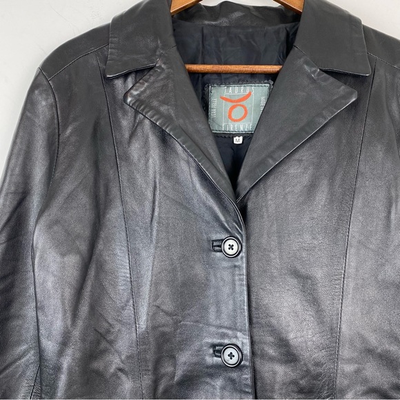 Taurus Firenze size Medium Women’s Black Leather Button Up Jacket - Picture 2 of 8